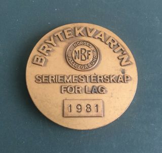 Norway Wrestling (Bryte) Championship 1981 medal 3