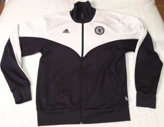 Chelsea Football Club Adidas Full - Zip Track Jacket Men Sz L Navy/white Soccer