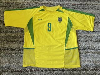 Nike Ronaldo 9 Soccer Jersey Brazil World Cup 2002 Mens Size Xl Vintage