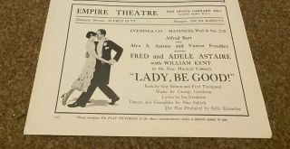 (plps24) Advert 5x8 " Empire Theatre,  Lady Be Good,  Fred & Adele Astaire