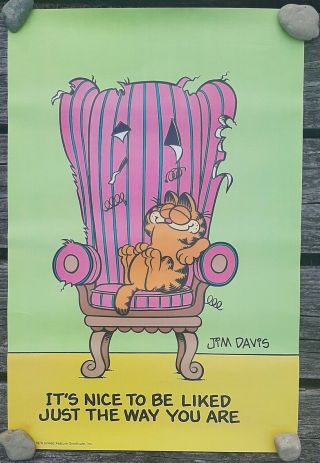 Vintage 1978 Garfield The Cat Poster Argus - 21x14 Jim Davis It 