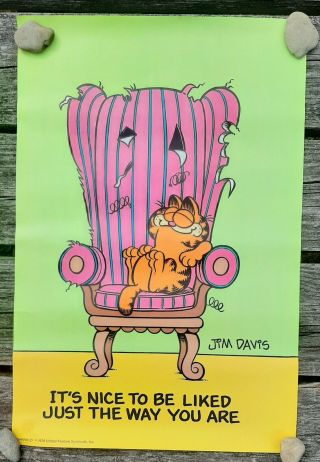 Vintage 1978 GARFIELD THE CAT Poster Argus - 21x14 Jim Davis It ' s to be Liked 3
