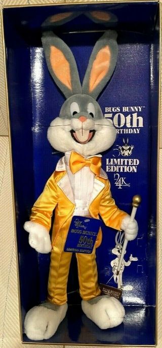 Bugs Bunny 50th Birthday Limited Edition Vintage 1990 24k Company Plush Nib