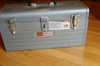 Vintage Sears Craftsman 6500 Gray Metal Toolbox With Red Metal Tote Tray