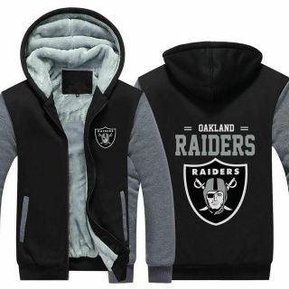 Men Women Fleece Oakland Raider Football Hoodie Coat Thicken Jacket Sweatshirt