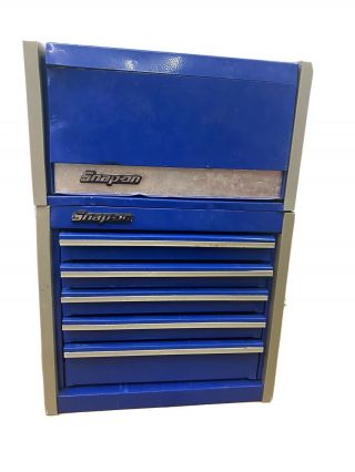 Vintage Snap On Tools Mini Tool Box Royal Blue Jewelry Box Upper & Lower Section