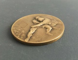 OLD Swiss Wrestling,  Huguenin brand undated medal 3
