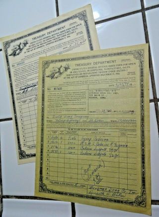 Wwii Era 1938 1944 Fed Revenue Order Forms For Opium Bergman Drug Keokuk Iowa Ia
