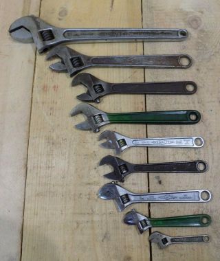 Vtg Diamond Calk Horseshoe Co.  Adjustable Wrenches Diamalloy 15,  12,  10,  8,  6 & 4 "