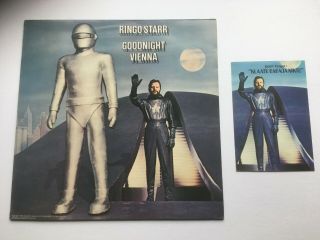 Beatles /ringo Starr " Goodnight Vienna " Uk 1st Press Apple Lp / Rare Promo Card
