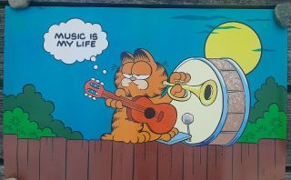 Vintage 1978 Garfield The Cat Posters By Argus - Music Is My Life - Jim Davis 21x14