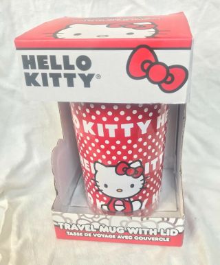 Hello Kitty Travel Mug With Lid - Sanrio 16 Ounces - & Boxed