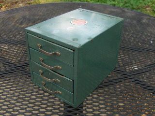 Vintage Wards Master Quality Metal Organizer Small Tool Box with 4 Drawers 2