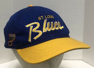 St Louis Blues Vtg Nhl Hockey Snapback Hat Cap Sport Specialities 90s The Twill
