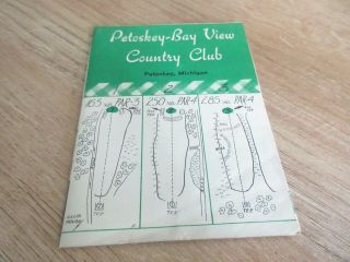 Petoskey - Bay View Country Club Vtg 1959 Golf Score Card Petoskey Michigan [1]