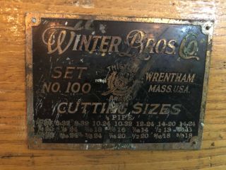 Rare Vintage Winter Bros Antique Tool Tap And Dye Set 100