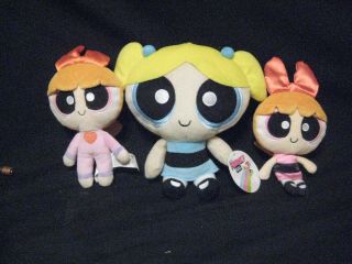 2017 11 " Powerpuff Girls Bubbles Doll And Two Rare Blossom Plush With Hangtag