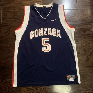 Vintage Team Nike Gonzaga Bulldogs Ncaa Basketball Jersey 5 Mens Sz Xl Zags Vtg