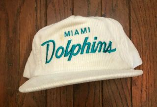 Vintage Miami Dolphins Sports Specialties Script Strapback Hat Baseball Cap