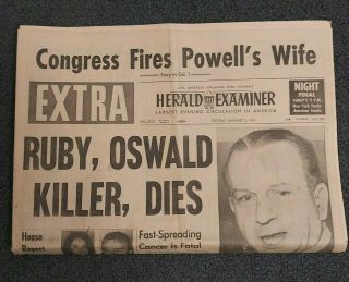 Jack Ruby - Oswald - President Kennedy Assassination - 1967 Los Angeles Newspaper