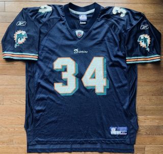 Vintage Ricky Williams Miami Dolphins 34 Reebok Nfl Football Jersey