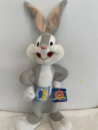 Looney Tunes Bugs Bunny Stuffed Toy W/ Tags 20in Tall & 8in Wide Cute