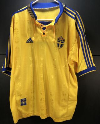 1998 - 1999 Sweden Blagult Vintage Sff Soccer Jersey Shirt Home Adidas World Cup L