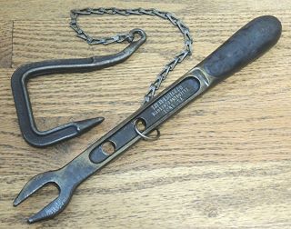 Patented H.  D.  Smith & Co.  “perfect Handle” Valve Spring Tool W/hook & Chain