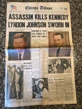 Set Of 2 Chicago Tribune Nov 23,  24 And 26,  1963 Kennedy Assassination