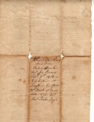 1812 Guilford CT Deed Caleb Fowler to Capt.  Oliver Fowler,  Land in Guilford 2