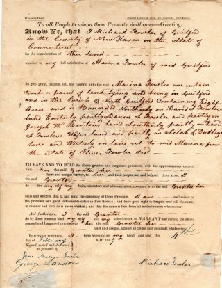1847 Guilford Ct Deed Richard Fowler To Marina Fowler,  Land In Guilford