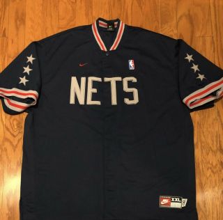 Vintage Nike Jersey Nets Rewind Warm Up Shooting Shirt Sz Xxl