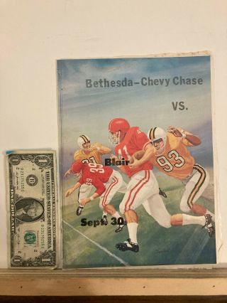1972 Bethesda Chevy Chase Vs Blair High School Football Program Md 1973