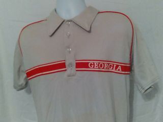 Vintage University Of Georgia Bulldogs Polo Shirt Men 