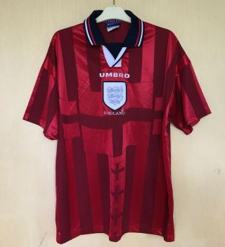 England National 1997\1999 Away Football Jersey Camiseta Soccer Shirt Vintage