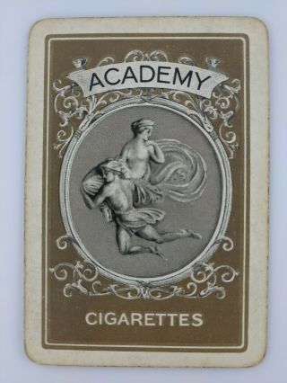 Single Swap Wide Playing Card Academy Cigarettes Advertisement Tobacco Vtg 1910