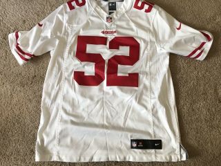 Nike Sf 49ers Patrick Willis 52 Sewn White On Field Jersey Adult Large