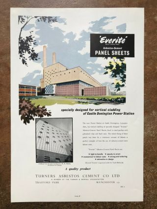 Turners Asbestos Cement - Castle Donington Power Station 1958 Press Cutting R405