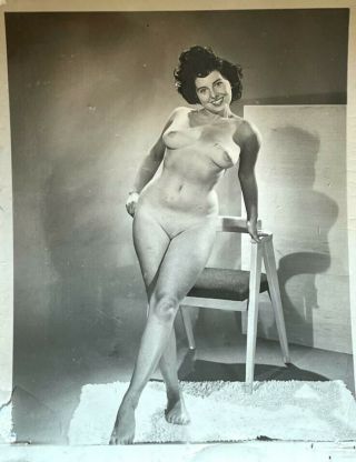 Vintage Silver Gelatin Photo Pinup Raven Boyer Huge Tits Nipples Risque