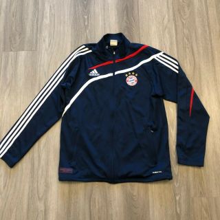 Adidas Fc Bayern Munich Mens Xl Embroidered Logo Zip Up Track Jacket Navy