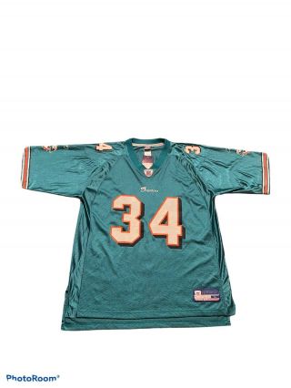 Vintage Ricky Williams Miami Dolphins 34 Reebok Nfl Football Jersey Large Green