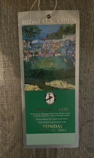 2002 Us Open Championship Final Round Ticket Tiger Woods Wins Tourney 32