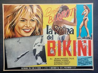 Brigitte Bardot The Girl In The Bikini Lobby Card Vintage 1952