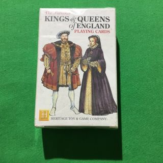 Old 1993 Non Standard Kings & Queens Of England Playing Cards Royal Art