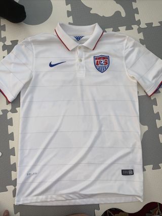 Usmnt Usa Jersey Medium 2014 2015 Authentic Home Kit 578024 - 105 Soccer