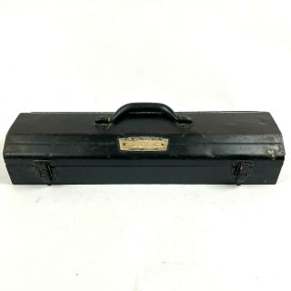 Vintage Sears Craftsman Tombstone Metal Tool Box W/ Metal Handle Black 20 "