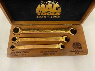 Vintage Mac Tools Gold Plated 1998 60 Years Limited Edition Line Wrenches