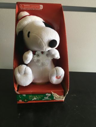 Christmas Dancing Snoopy Plays We Wish You A Merry Christmas W Lighted Snowflake