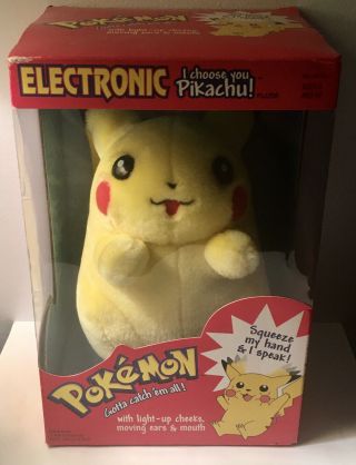 Pokémon Electronic I Choose You Pikachu Plush Never Opened Rare