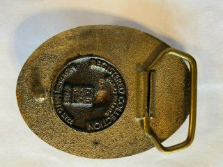 VINTAGE 1982 PENN STATE NITTANY LION NATIONAL CHAMPION BRASS BELT BUCKLE & POUCH 3